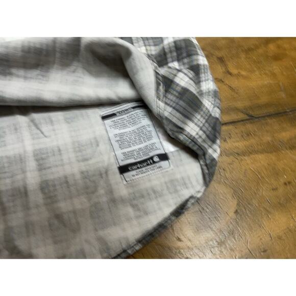 Carhartt Shirt Men’s Size XL Gray FR Flame Resistant Plaid Button Up - Picture 8 of 9